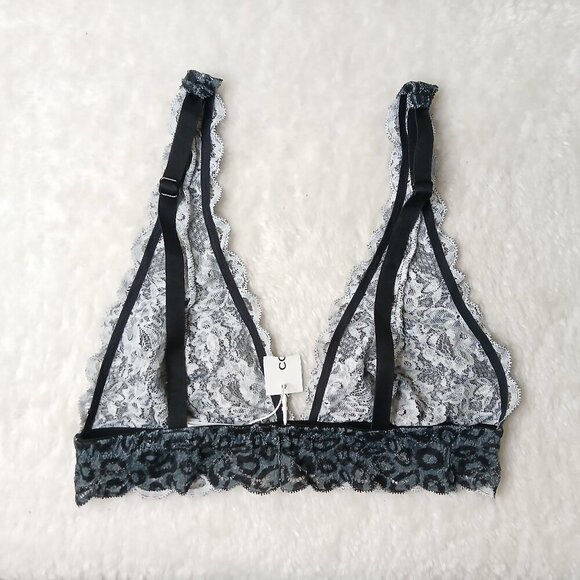NWT Cosabella Never Say Never Leopard Printed Tall Triangle Bralette Size Small - Picture 2 of 6